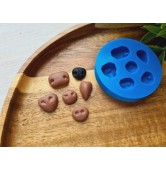 Silicone mold, Set of noses, 6 elements, ~ 0.8-1.5 cm, H:0.4-0.7 cm