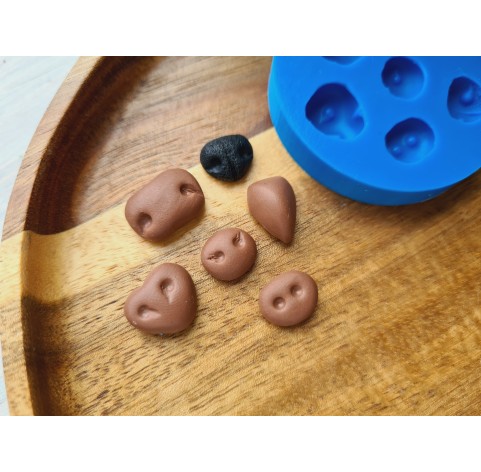 Silicone mold, Set of noses, 6 elements, ~ 0.8-1.5 cm, H:0.4-0.7 cm