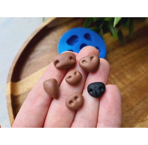 Silicone mold, Set of noses, 6 elements, ~ 0.8-1.5 cm, H:0.4-0.7 cm