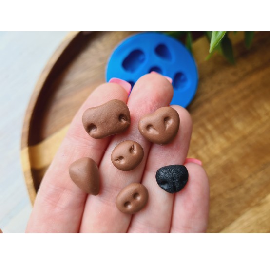 Silicone mold, Set of noses, 6 elements, ~ 0.8-1.5 cm, H:0.4-0.7 cm