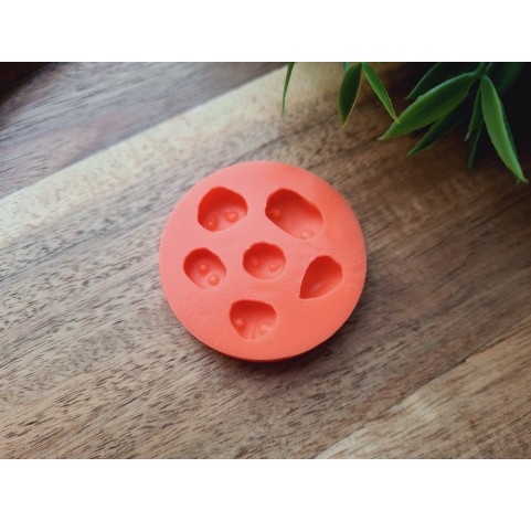 Silicone mold, Animal noses mix, 6 elements, ~ 0.8-1.5 cm, H:0.4-0.7 cm