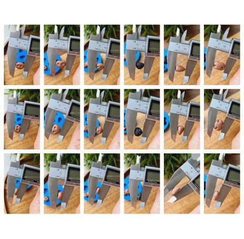 Silicone mold, Set of noses, 6 elements, ~ 0.8-1.5 cm, H:0.4-0.7 cm