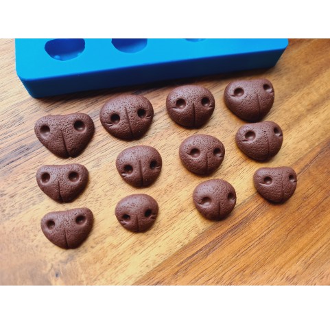 Silicone mold, Dog or bear nose, style 9, 12 elements, ~ 1.5-2.3 cm, H:0.6-0.7 cm