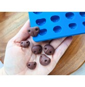 Silicone mold, Dog or bear nose, style 9, 12 elements, ~ 1.5-2.3 cm, H:0.6-0.7 cm