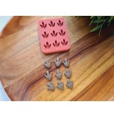Silicone mold, Dinosaur feet print, style 2, 9 elements, 1.4*1.9 cm, H:0.4 cm