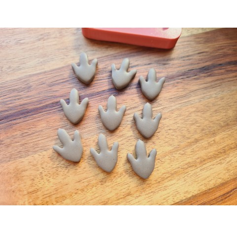 Silicone mold, Dinosaur feet print, style 2, 9 elements, 1.4*1.9 cm, H:0.4 cm