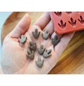 Silicone mold, Dinosaur feet print, style 2, 9 elements, 1.4*1.9 cm, H:0.4 cm