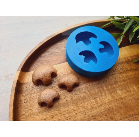 Silicone mold, Bear nose, style 6, 3 elements, ~ 1.8-3 cm, H:1.1-1.3 cm