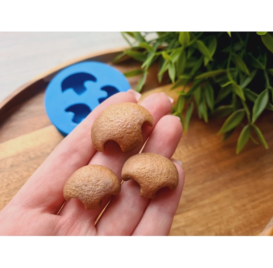 Silicone mold, Bear nose, style 6, 3 elements, ~ 1.8-3 cm, H:1.1-1.3 cm