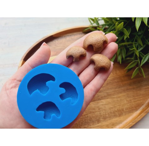 Silicone mold, Bear nose, style 6, 3 elements, ~ 1.8-3 cm, H:1.1-1.3 cm