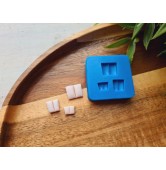 Silicone mold, Rabbit or mouse teeth, 3 elements, ~ 0.6-1 cm, H:0.3 cm