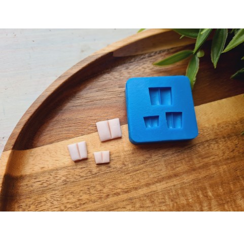 Silicone mold, Rabbit or mouse teeth, 3 elements, ~ 0.6-1 cm, H:0.3 cm