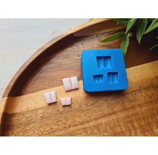 Silicone mold, Rabbit or mouse teeth, 3 elements, ~ 0.6-1 cm, H:0.3 cm