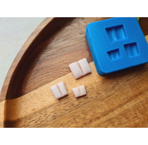 Silicone mold, Rabbit or mouse teeth, 3 elements, ~ 0.6-1 cm, H:0.3 cm