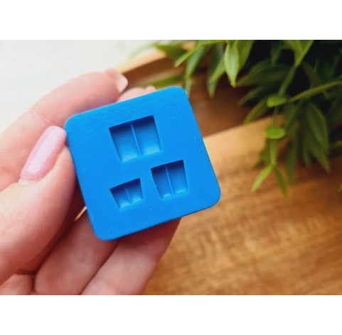 Silicone mold, Rabbit or mouse teeth, 3 elements, ~ 0.6-1 cm, H:0.3 cm