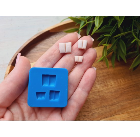 Silicone mold, Rabbit or mouse teeth, 3 elements, ~ 0.6-1 cm, H:0.3 cm