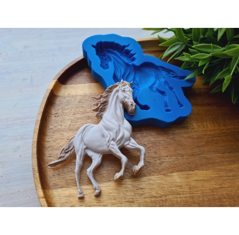 Silicone mold, Horse in full growth, style 1, ~ 7.7*9.3 cm, H:1 cm