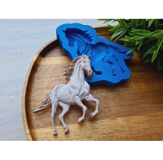Silicone mold, Horse in full growth, style 1, ~ 7.7*9.3 cm, H:1 cm