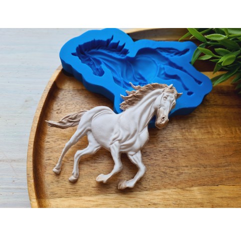 Silicone mold, Horse in full growth, style 1, ~ 7.7*9.3 cm, H:1 cm