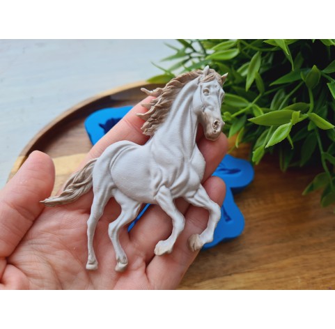 Silicone mold, Horse in full growth, style 1, ~ 7.7*9.3 cm, H:1 cm