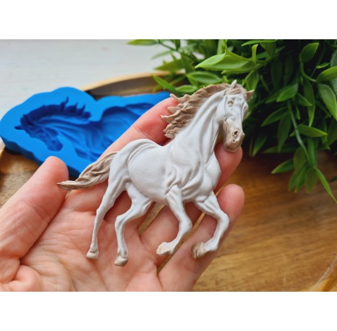Silicone mold, Horse in full growth, style 1, ~ 7.7*9.3 cm, H:1 cm