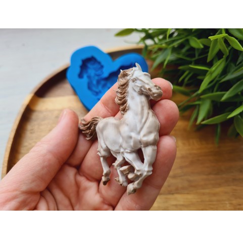 Silicone mold, Horse in full growth, style 1, ~ 7.7*9.3 cm, H:1 cm