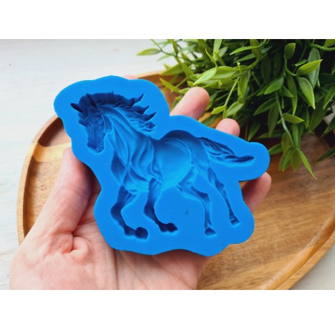 Silicone mold, Horse in full growth, style 1, ~ 7.7*9.3 cm, H:1 cm