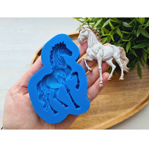 Silicone mold, Horse in full growth, style 2, ~ 8.5*6 cm, H:0.8 cm