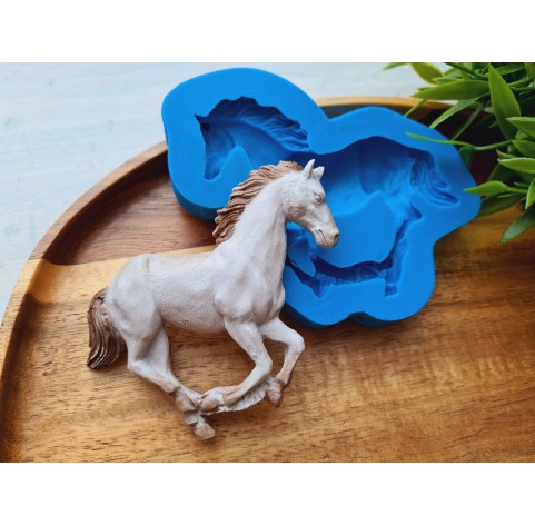 Silicone mold, Horse in full growth, style 3, ~ 7*9 cm, H:1 cm