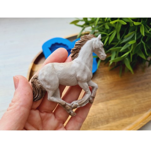 Silicone mold, Horse in full growth, style 3, ~ 7*9 cm, H:1 cm