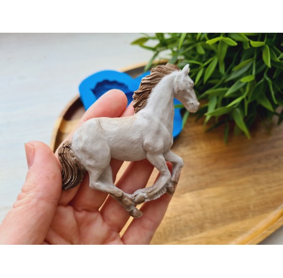 Silicone mold, Horse in full growth, style 3, ~ 7*9 cm, H:1 cm