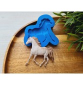 Silicone mold, Horse in full growth, style 4, ~ 9.5*6.1 cm, H:0.7 cm