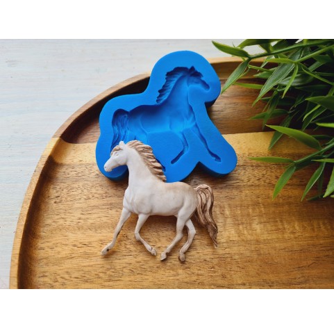 Silicone mold, Horse in full growth, style 4, ~ 9.5*6.1 cm, H:0.7 cm