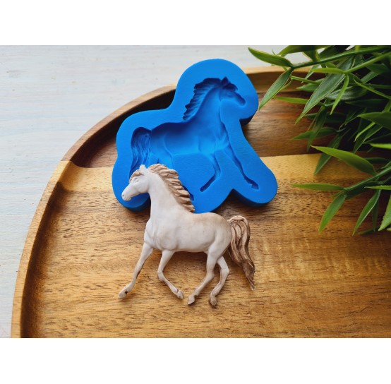 Silicone mold, Horse in full growth, style 4, ~ 9.5*6.1 cm, H:0.7 cm