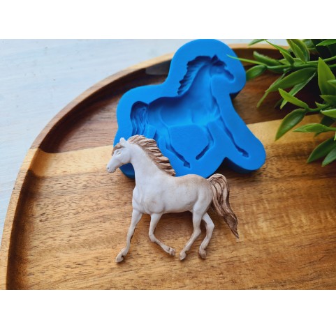 Silicone mold, Horse in full growth, style 4, ~ 9.5*6.1 cm, H:0.7 cm