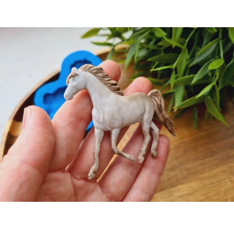 Silicone mold, Horse in full growth, style 4, ~ 9.5*6.1 cm, H:0.7 cm