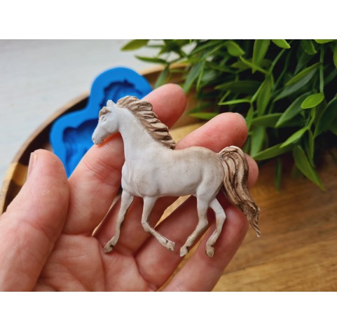 Silicone mold, Horse in full growth, style 4, ~ 9.5*6.1 cm, H:0.7 cm
