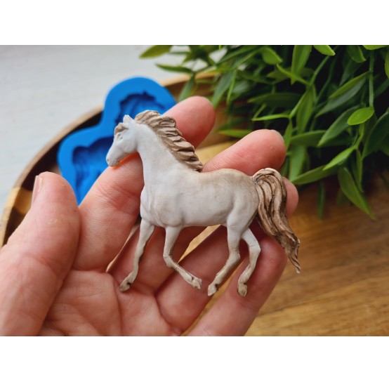 Silicone mold, Horse in full growth, style 4, ~ 9.5*6.1 cm, H:0.7 cm