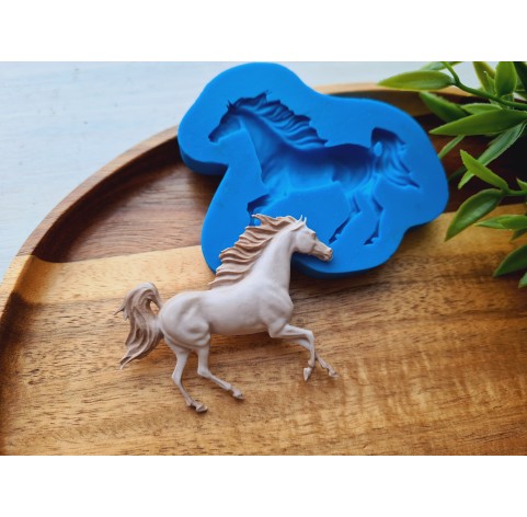 Silicone mold, Horse in full growth, style 5, ~ 5*6.5 cm, H:0.8 cm