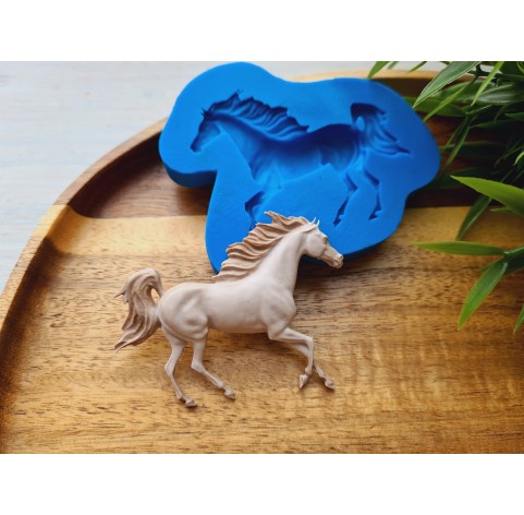 Silicone mold, Horse in full growth, style 5, ~ 5*6.5 cm, H:0.8 cm