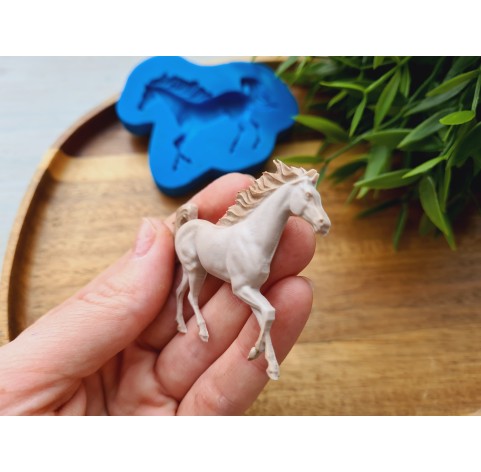 Silicone mold, Horse in full growth, style 5, ~ 5*6.5 cm, H:0.8 cm