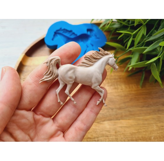 Silicone mold, Horse in full growth, style 5, ~ 5*6.5 cm, H:0.8 cm