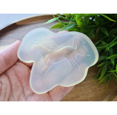 Silicone mold, Horse in full growth, style 5, ~ 5*6.5 cm, H:0.8 cm