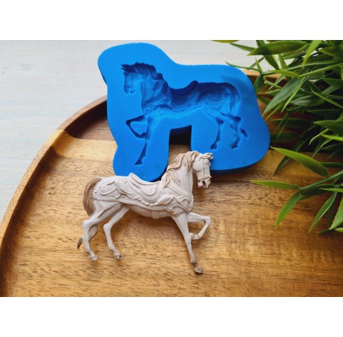 Silicone mold, Horse in full growth, style 6, ~ 5.9*6.4 cm, H:0.8 cm