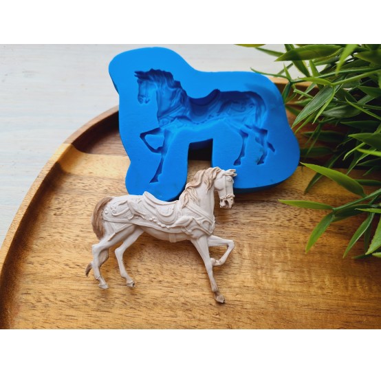 Silicone mold, Horse in full growth, style 6, ~ 5.9*6.4 cm, H:0.8 cm