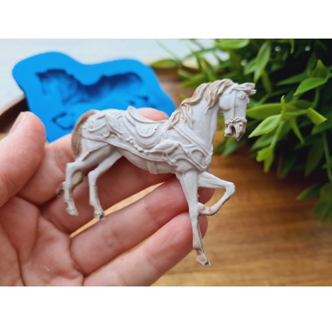 Silicone mold, Horse in full growth, style 6, ~ 5.9*6.4 cm, H:0.8 cm