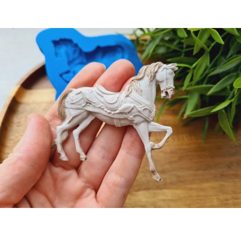 Silicone mold, Horse in full growth, style 6, ~ 5.9*6.4 cm, H:0.8 cm