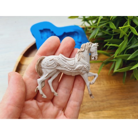 Silicone mold, Horse in full growth, style 6, ~ 5.9*6.4 cm, H:0.8 cm