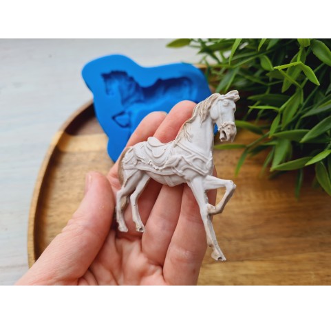 Silicone mold, Horse in full growth, style 6, ~ 5.9*6.4 cm, H:0.8 cm