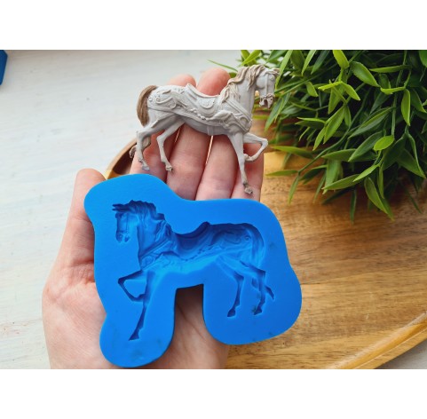 Silicone mold, Horse in full growth, style 6, ~ 5.9*6.4 cm, H:0.8 cm